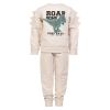 Joggedress med dinosaur og 3D Lys beige