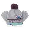 Lue og hansker sett Stitch Grå-lilla