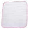 Vaskeklut med kanting i 5pk 28x28cm hvit-rosa