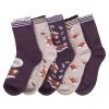 Ida 5 pack socks beige/lilla.