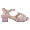 Beauty Step glitter sandal med hæl rosa.