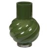 Vase i glass 21cm Spiral Mørkegrønn