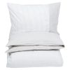 Sengesett glatt Linje Hvit-beige