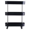 Rullebord 3 etg smalt 46,3x15x63cm Sort