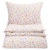 Sengesett Krepp Sommer Blomst 140x200 Hvit-pastell