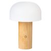 Lampe oppladbar Mushroom Hvit-natur