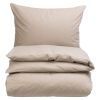 Sengesett bomull 140x220 stenvasket Beige