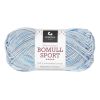 Bomull Sport 50gr garnnøste 396-turkis/lilla print.