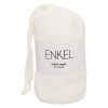 Sov Godt fasongsydd frottelaken i 80% bomull og 20% polyester. offwhite