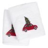 Juleglede Xmas Car håndkle hvit
