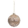 Glitter julekule i glass brun