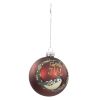 God jul julekule i glass 2pk burgunder