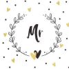 Mr&Mrs serviett 20pk hvit-sort