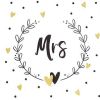 Mr&Mrs serviett 20pk hvit-sort