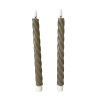 Led kronelys tvinnet 2pk Lullu beige