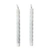 Led kronelys tvinnet 2pk Lullu hvit