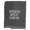 Håndkle med tekst grå farfar.