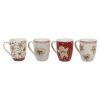 Krus 4pk Ginger Rød-grønn-offwhite