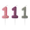 Kakelys m/glitter assortert rosa, lilla og sølv