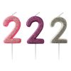 Kakelys m/glitter assortert rosa, lilla og sølv