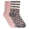 Kosesokker 2 pk Lune Grå-rosa