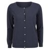 Lifetime Vivian cardigan i angoramiks med perleknapper Marine
