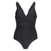 Swimwear Bermuda badedrakt med drapering sort