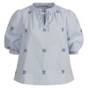 Bluse blomster blå