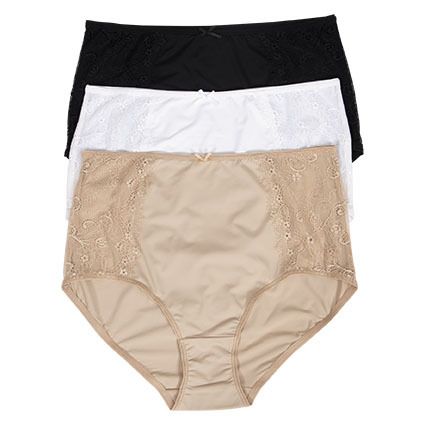 Basic Olivia Maxi-truse 3pk hvit, sort og beige