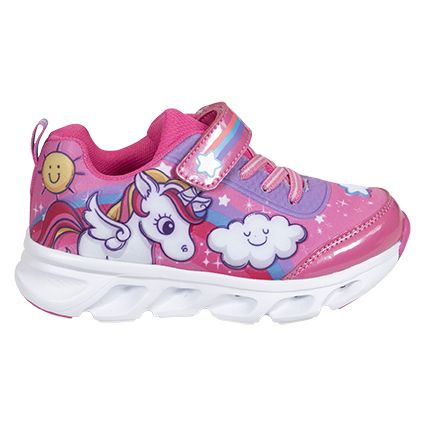 Happy Bee Konny unicorn joggesko med blinkelys rosa