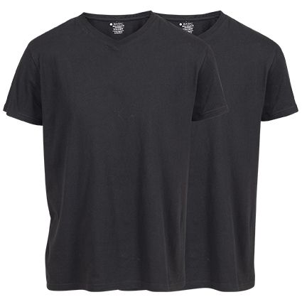 Basic Casual T-shirt 2 pk V-hals sort
