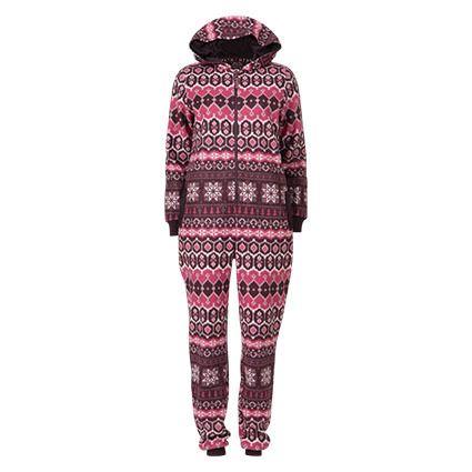 Vinterstjerne Maurseth jumpsuit i fleece plomme-rosa