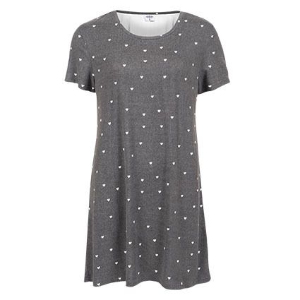 Nightwear Hearts Nattkjole koksgrå/hvit
