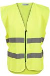 Refleksvest med glidelås gul