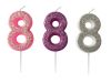 Kakelys m/glitter assortert rosa, lilla og sølv