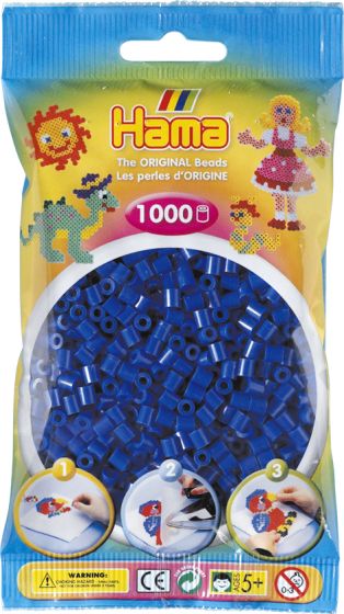 Hama Midi perler 1000 stk blå blå