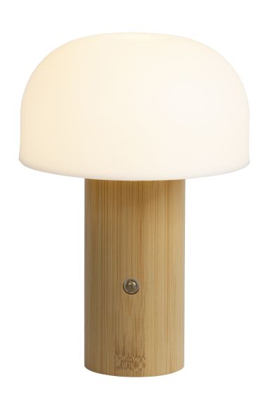 Lampe oppladbar Mushroom Hvit-natur