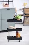 Rullebord 3 etg smalt 46,3x15x63cm Sort