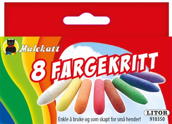 Litor malekatt fargekritt 8 farger