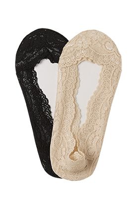 SK minisokker med blonde 2pk sort og beige