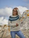 Lifetime Annie genser med mønsterstrikk gråmelert