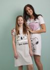 Peanuts Big-T nattkjole med Snoopy motiv til barn gråmelert