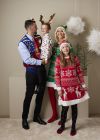 Christmas Snøfnugg kjole med lue til barn rød-hvit.