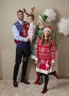 Crazy Christmas Snømann Julevest rød-blå.