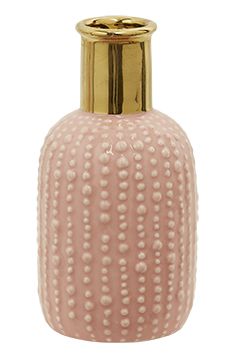 Vase med gullkant rosa