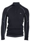 Varde trøye i merinoull/silke med half zip sort