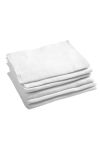6 gazbleier i 100% bomull. Str. 45x70cm. Vask 90 grader. hvit.