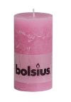 Bolsius kubbelys 13x7cm rosa