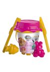 Paw Patrol rosa sandslottbøtte med spade, sil, rive og former rosa