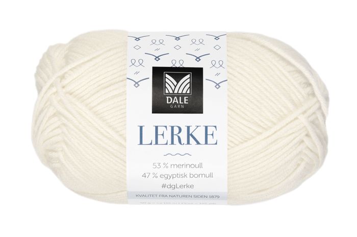 Lerke garnnøste 0020 Ubleket hvit